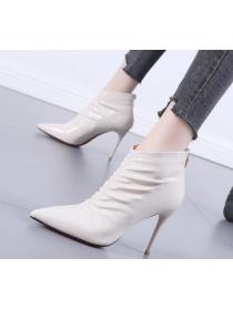 Outlet Sexy Patent leather Low-top High heels Boots