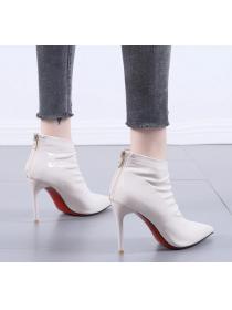 Outlet Sexy Patent leather Low-top High heels Boots