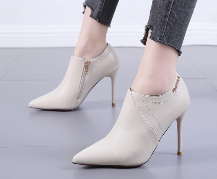 Outlet Sexy Point-toe Low-top High heels Boots