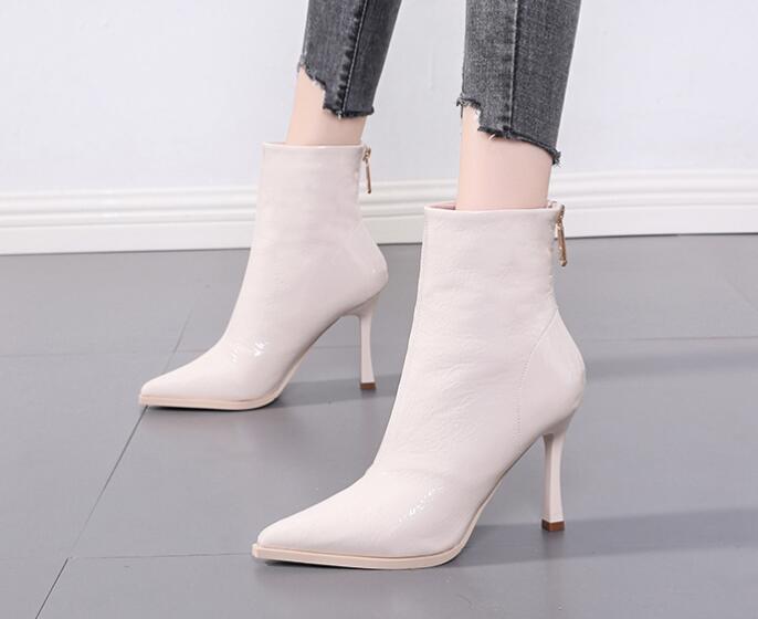 Outlet Sexy Poe-toe Elegant Back zipper High heels Boots