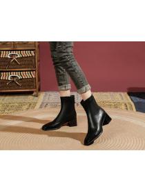 Outlet Sexy Square head Thick heel High heels Boots
