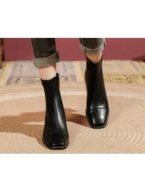 Outlet Sexy Square head Thick heel High heels Boots