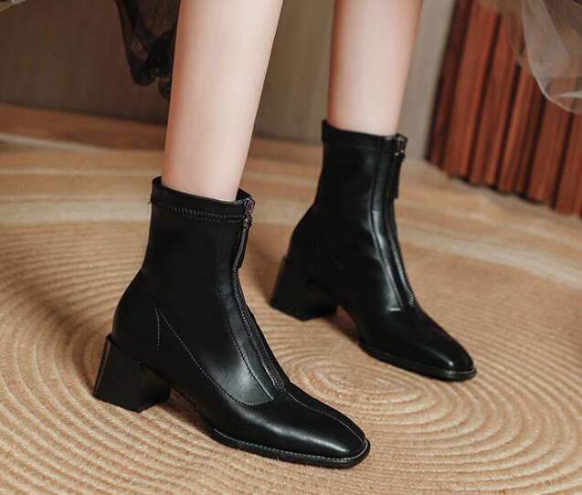 Outlet Stylish Square-heels High heels Boots