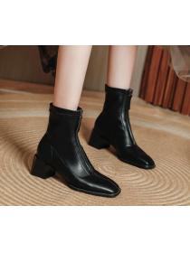 Outlet Stylish Square-heels High heels Boots