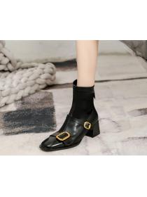 Outlet New style Point-toe Square heels Boots