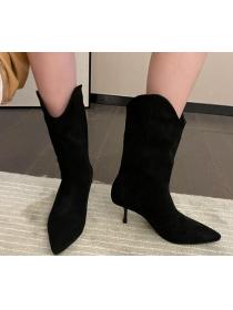 Outlet Women's Pointed toe high-heel loose  boots