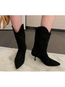 Outlet Autumn new Korean fashion high-heeled knight boots 