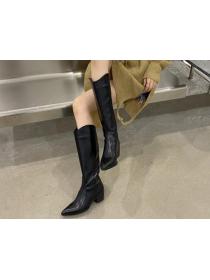 Outlet Pointed toe cowboy boots women's knee-length boots