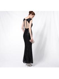 Outlet New sequined fishtail long dress Elegant Evening dress