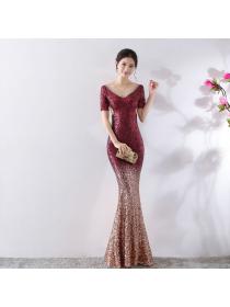 Outlet New Birthday party dress slimming host dress long evening dress