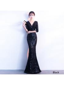 Outlet Winter mid-sleeve long fishtail elegant party&evening dress