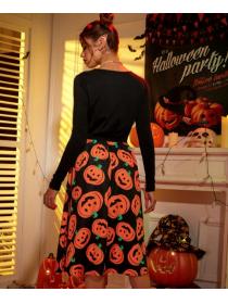 European Style Printing Show Waist Fashion Dress 
