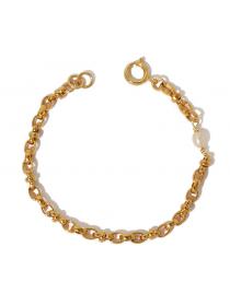 Korean fashion Natural real pearl chain bracelet Jewely Simple Elegant Women’s copper Ladies Acce...