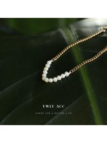 Korean fashion Natural pearl bracelet Jewely Simple Elegant Women’s copper Ladies Accessories