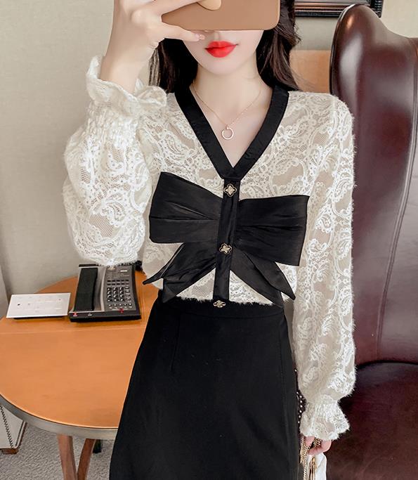 New Style Bowknot Matching Lace Top