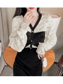 New Style Bowknot Matching Lace Top 