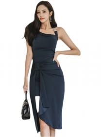 On Sale Strap Fashion Slim Zipper Matching Dress 