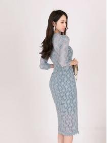 Outlet Hollow Out Lacce Open Fork Slim Dress 