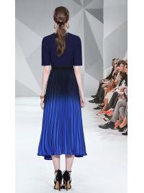 For Sale Pure Color Simple Top+Drape Gradient  Fashion Skirt 