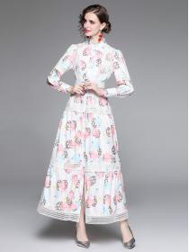 For Sale Show Waist Horn Sleeve Maxi Dress