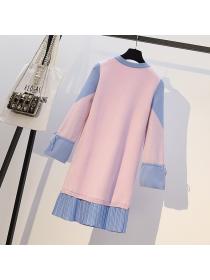 Outlet Autumn new style knitted sweater skirt women's plus size temperament slim dress