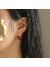 Korean fashion Zircon inlaid earrings Jewely Simple Elegant Women’s brass Ladies Accessories