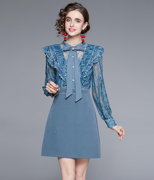 On Sale Bowknot Matching Fashion Gauze Dress