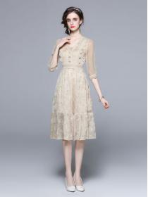 For Sale Gauze Matching  Embroidery Dress