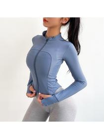 Outlet tight-fitting sports casual long-sleeved fitness clothes women's slim-fit quick-drying yoga training jacket 