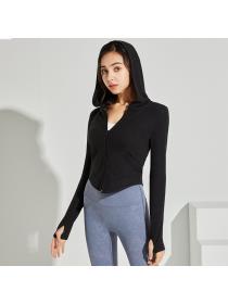 Outlet Autumn& winter sports jacket Running hooded quick-drying clothes long-sleeved yoga clothes