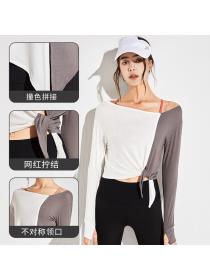 Outlet Winter sportswear Women's quick-drying long-sleeved loose sports blouse yoga top