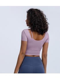 Discount Pure Color Hollow Out Slim Yoga 