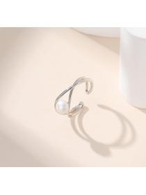 Outlet S925 Silver pearl ring female simple fashion Opening ring temperament jewelry