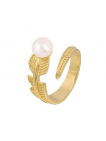 Outlet Korean fashion S925 silver freshwater pearl ring female fashion open ring