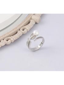 Outlet Korean fashion S925 silver freshwater pearl ring female fashion open ring
