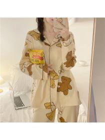Outlet Simple fashion student cute bear cartoon spring home wear