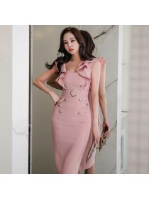 Outlet Sexy Summer fashion Slim-fit Hip-full Sleeveless dress