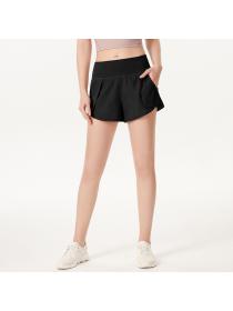 Outlet Summer running high-waist fake two pieces yoga pants casual breathable gym training pants