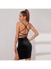 Outlet hot style Sexy new sexy sling slit temperament dress