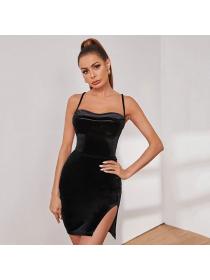 Outlet hot style Sexy new sexy sling slit temperament dress