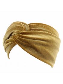Outlet Ladies Cross Sports Headband Gold Velvet Hood Sports Hairband