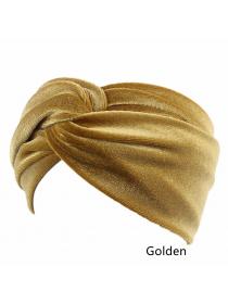 Outlet Ladies Cross Sports Headband Gold Velvet Hood Sports Hairband