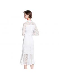 Outlet Long-sleeved White Elegant dress