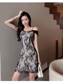 Outlet Sexy sling lace T-back strapless slim temperament dress