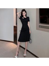 Outlet Exceed knee sexy long dress drawstring dress for women