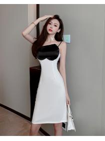 Outlet Slim mixed colors sling light wrapped chest sexy dress