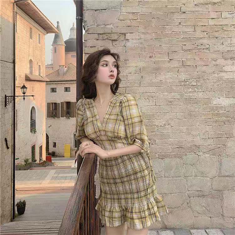 On Sale Slim package hip lady pinched waist dress for women
