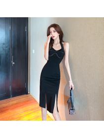 Outlet Spring and summer lace halter diamond slim dress