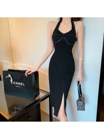 Outlet Spring and summer lace halter diamond slim dress