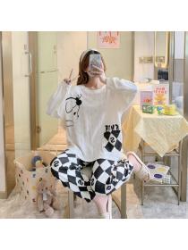 Outlet Cotton wears outside sweet homewear round neck pajamas for women 